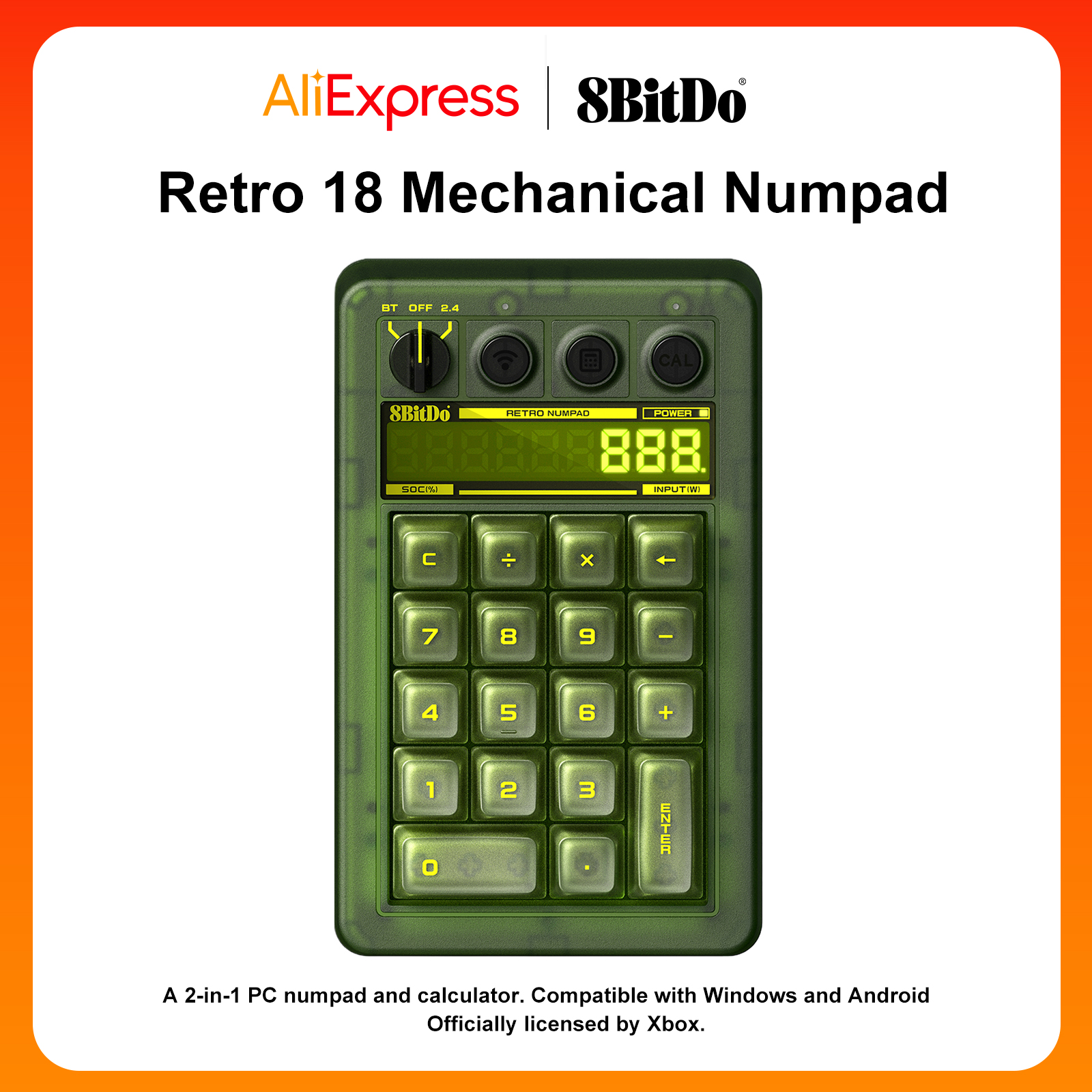 Retro Gaming Xbox - 8BitDo Retro 18 Mechanical Numpad BT