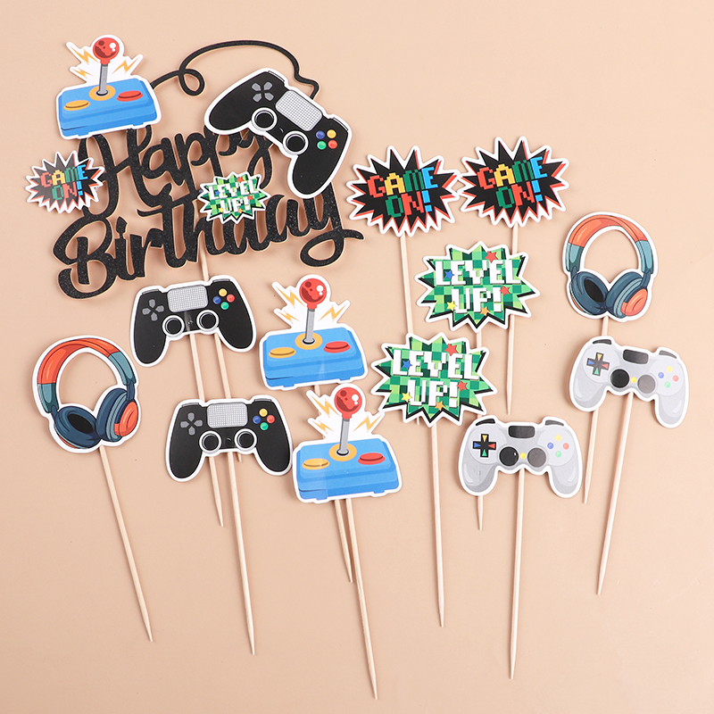 Retro Gaming Videos - 13Pcs Video Retro Game Cake Toppers
