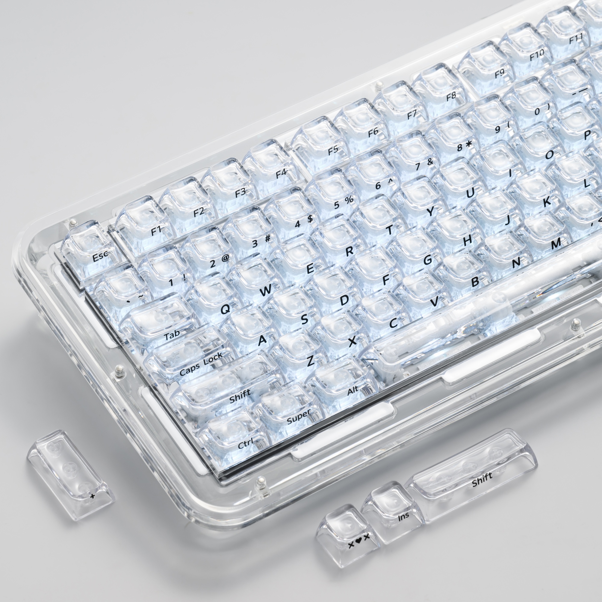 Retro Gaming Keycaps - XVX Crystal Transparent SA Profile Keycaps