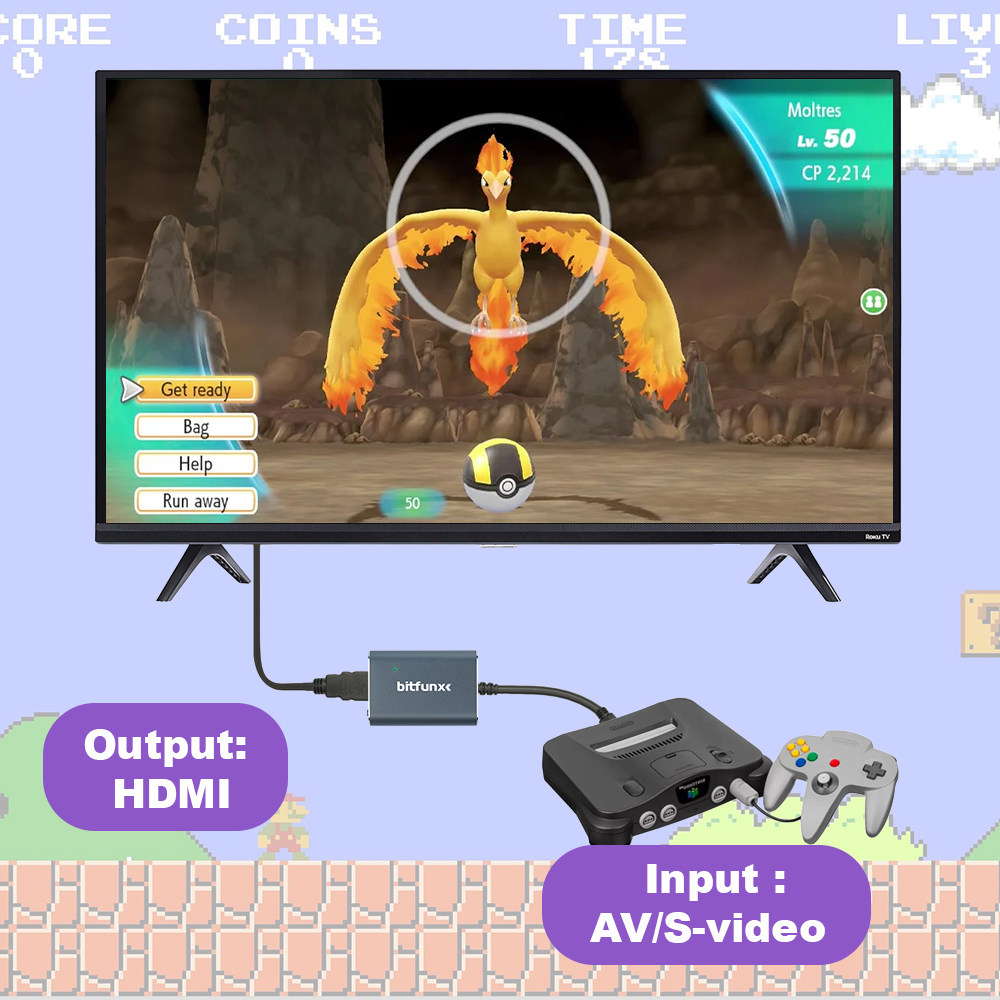 Bitfunx 720P Svideo / AV To HD - Retro Gaming Room avaliação e preço
