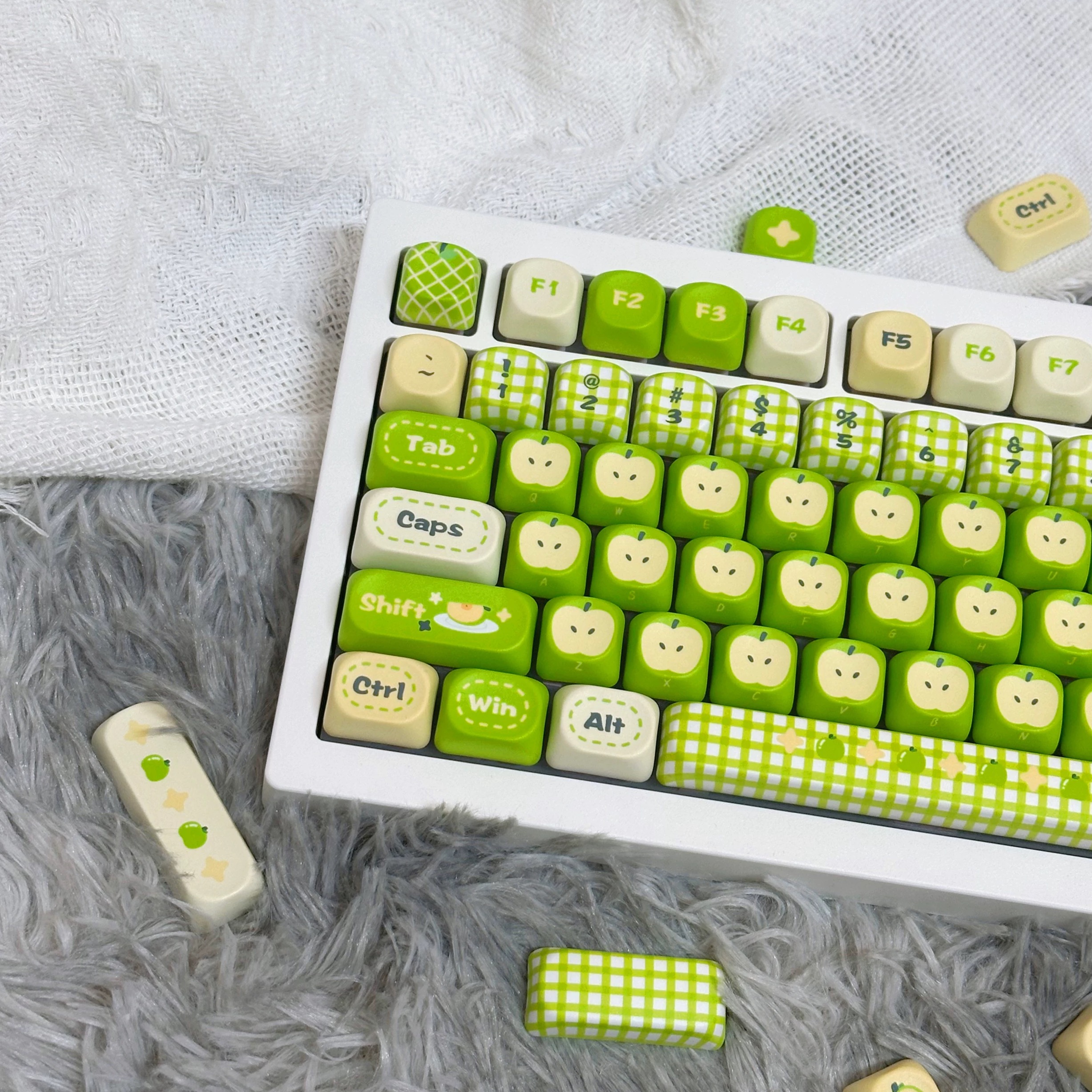 97 Keys Green Red Apple Keycap - Retro Gaming Keycaps avaliação e preço