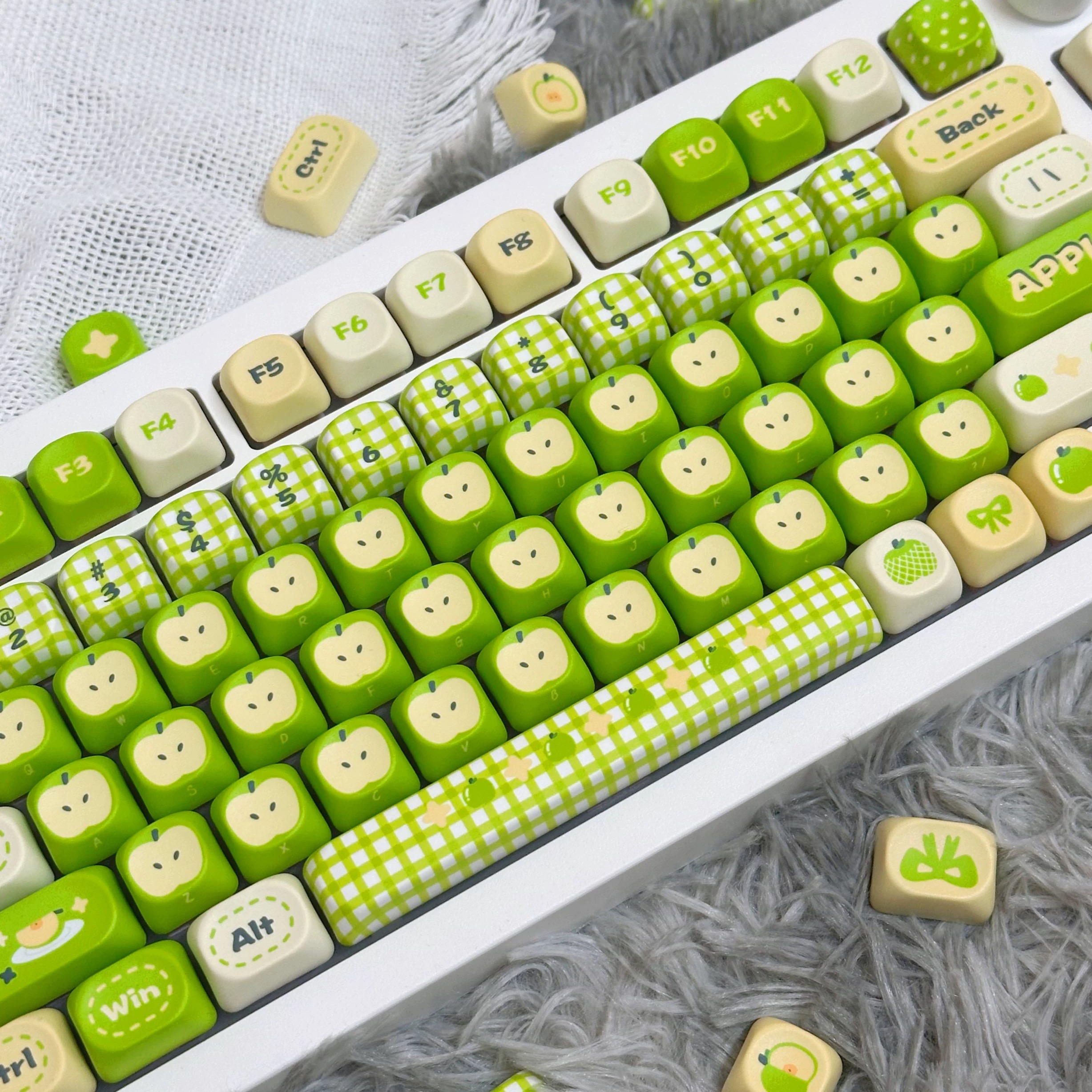 97 Keys Green Red Apple Keycap - Retro Gaming Keycaps avaliação e preço