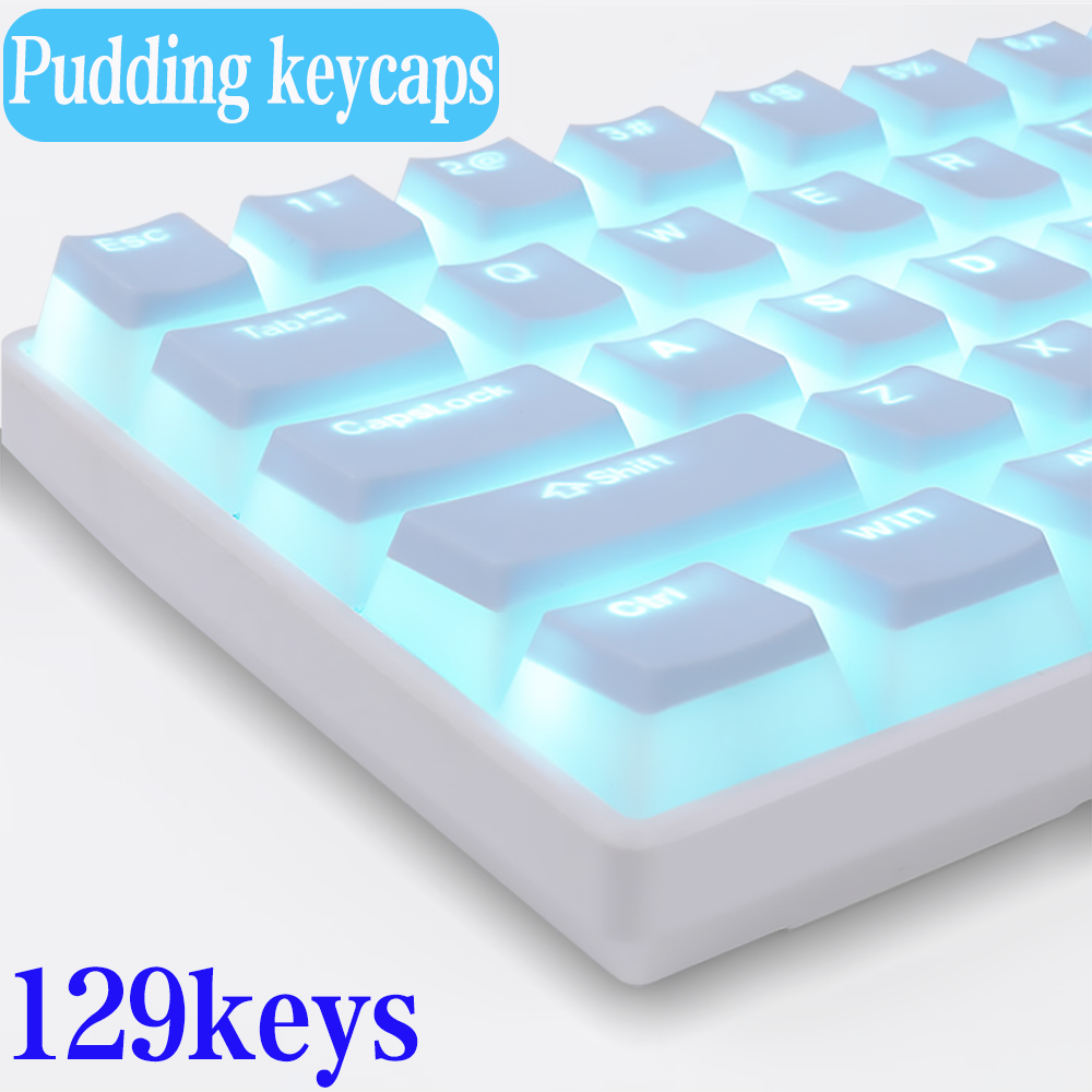 Newest 129Keys Pudding Keycap  - Retro Gaming Keycaps avaliação e preço