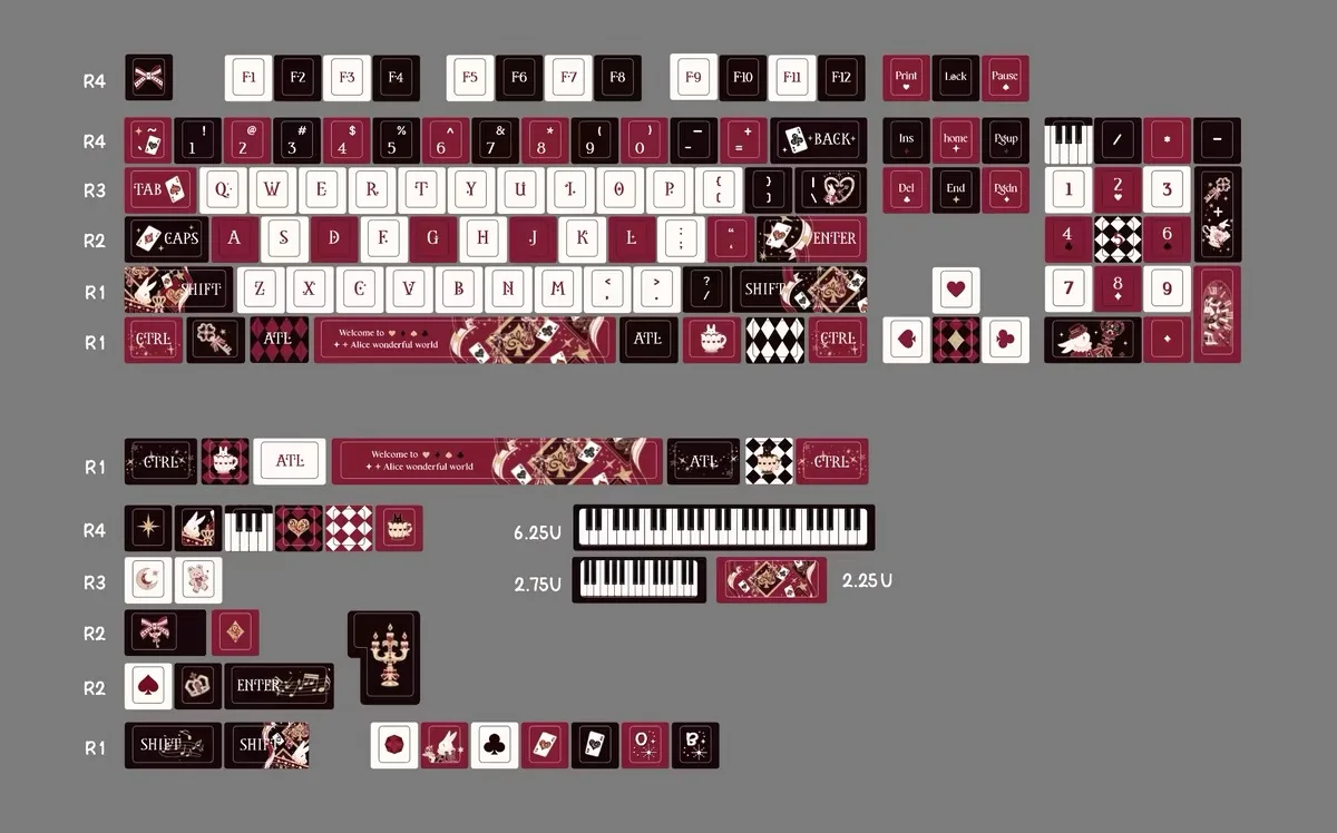 Retro Alice Keycap 138 Keys Th - Retro Gaming Keycaps avaliação e preço