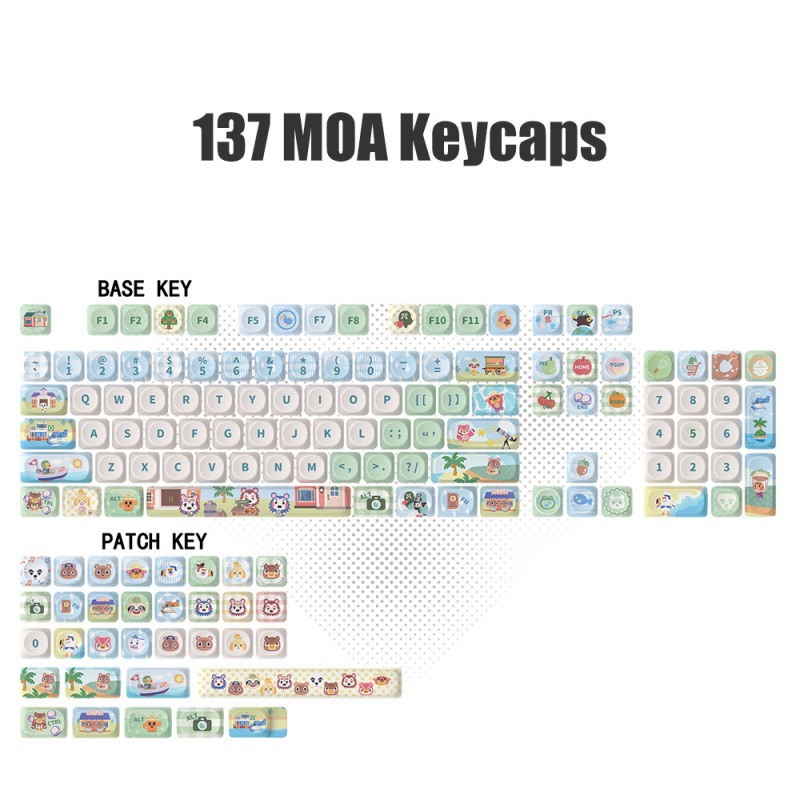 Cute Animal Keycaps,137 Keys C - Retro Gaming Keycaps avaliação e preço