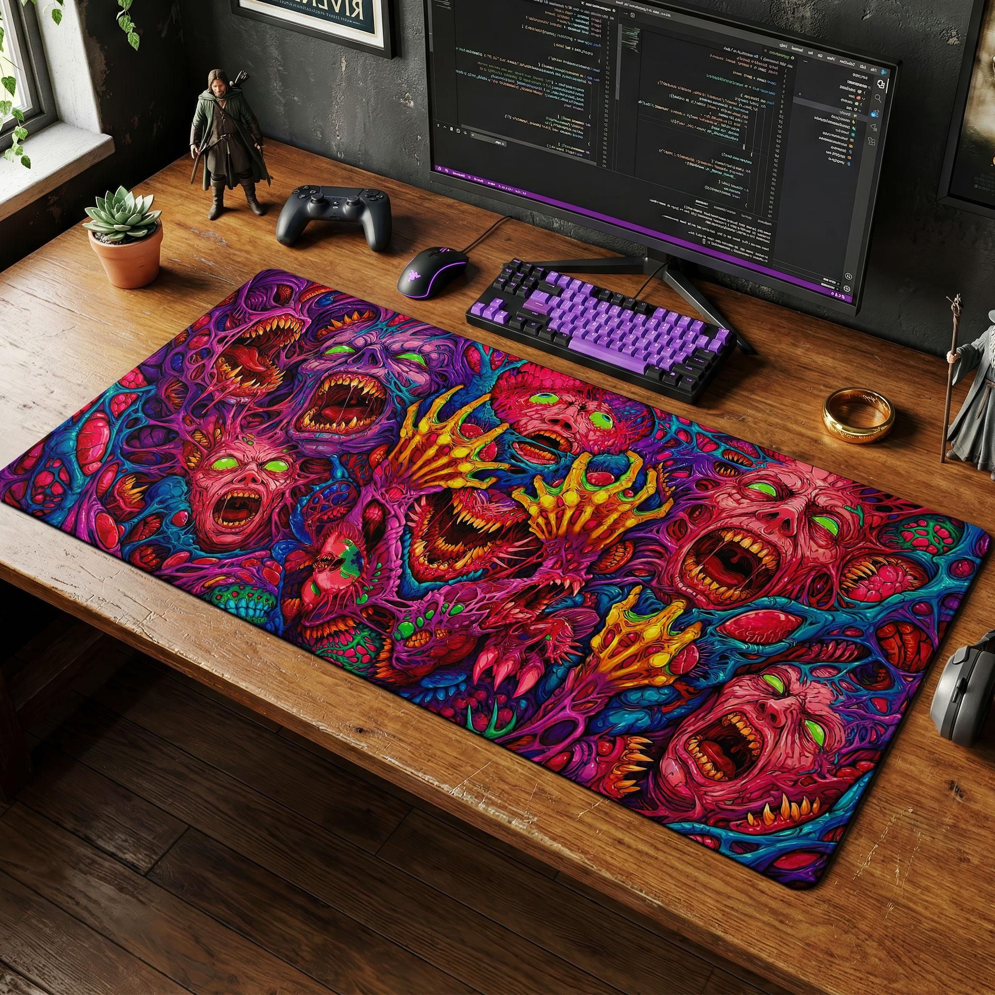 Japan Red Mouse Pad Neon Gore  - Retro Gaming Desk avaliação e preço