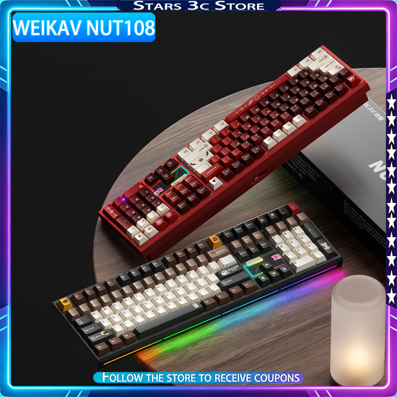 WEIKAV NUT108 Mechanical Keybo - Retro Gaming Keycaps avaliação e preço