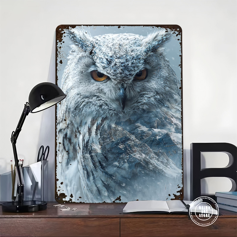 Snowy Owl With Mountain Landsc - Retro Gaming Overlay avaliação e preço