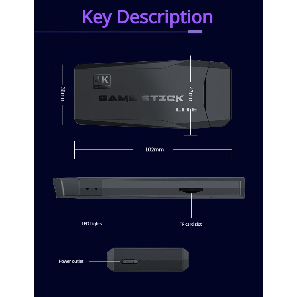 Portable 4K Retro Game Stick C - Retro Gaming Xbox avaliação e preço