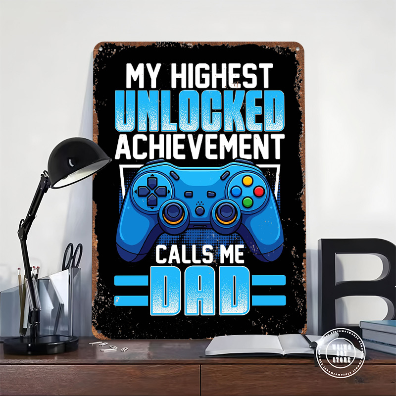 Gaming Dad Achievement Tin Pos - Retro Gaming Achievements avaliação e preço