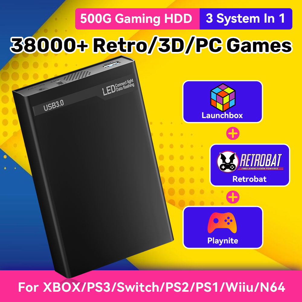 Mix500G Portable Game Hard Dri - Retro Gaming Xbox avaliação e preço