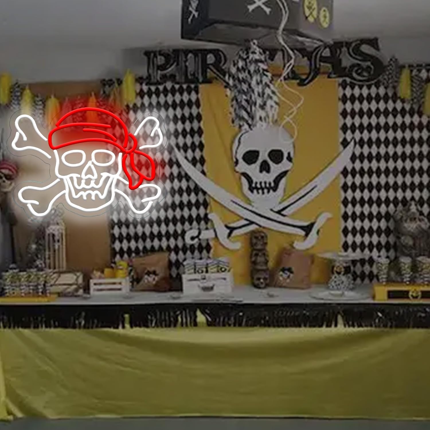 Pirate Skull USB Dimmable Neon - Retro Gaming Gifts For Men avaliação e preço