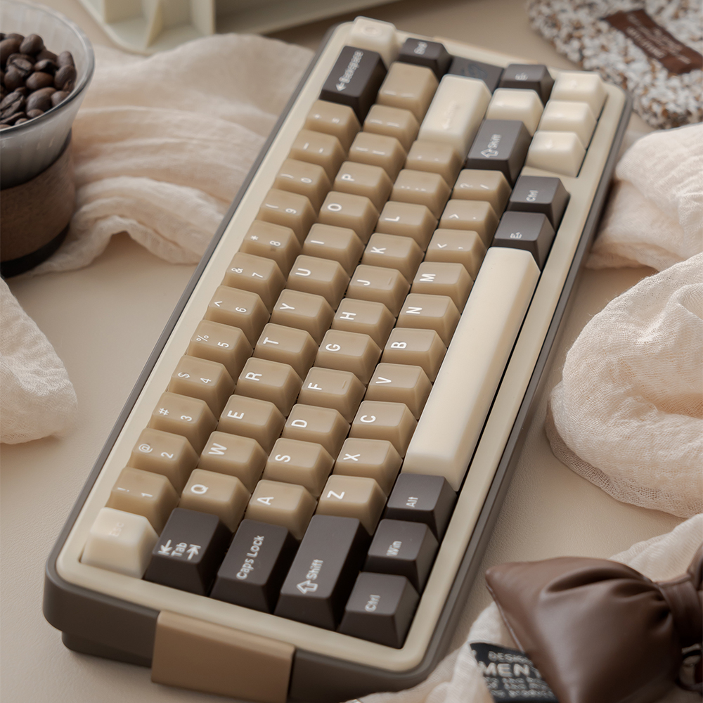 164 Keys Latte Coffee Keycaps  - Retro Gaming Keycaps avaliação e preço