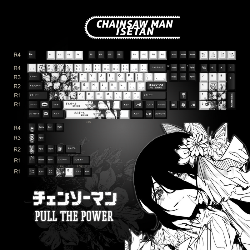 Reze Keycaps Chainsaw Man Them - Retro Gaming Keycaps avaliação e preço