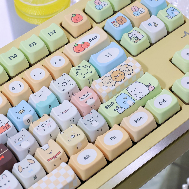 Cute Anime Keycaps Set,132 Key - Retro Gaming Keycaps avaliação e preço